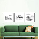 Miico ALTB Hand Painted Three Combination Decorative Paintings Architecture Wall Art For Home Decoration