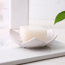 Soap Dish Silicone Box Storage Plate Drain Holder Flower Shape Bathroom Shower