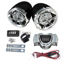 Waterproof Motorcycle LED bluetooth Handlebar Audio System LCD Clock Display FM Radio Stereo Amplifier Speaker