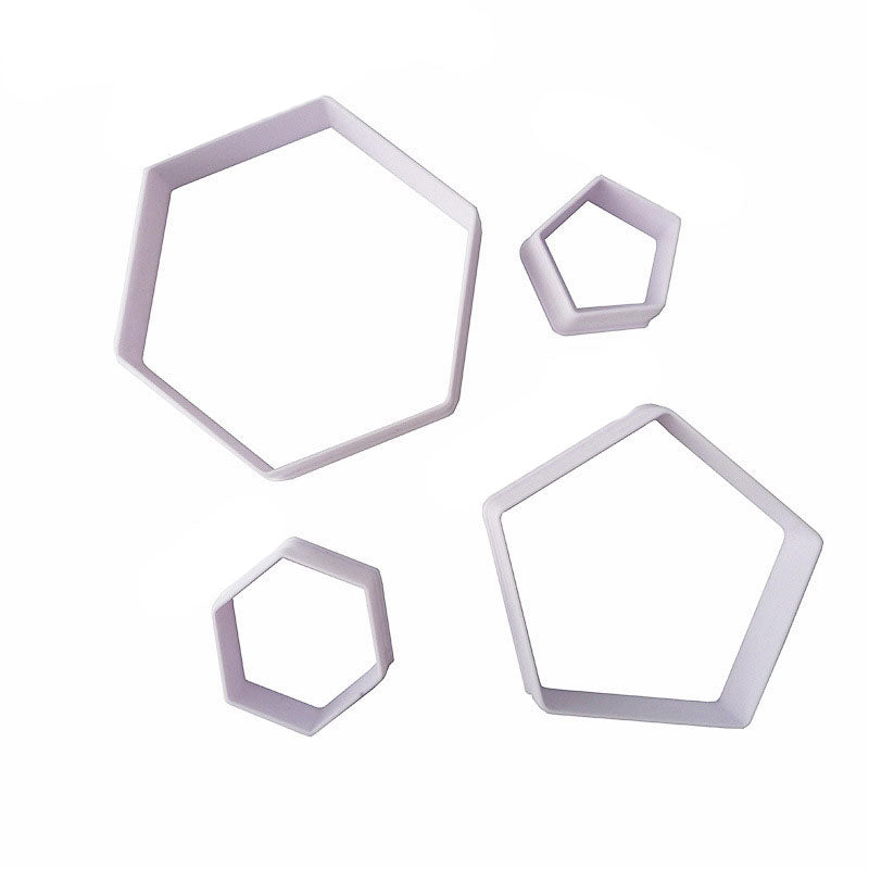 4pcs Football Fondant Cutter Plastic Cutter Fondant Molds Cake Decorating Molds Baking Mold