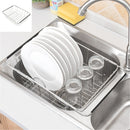 Adjustable Over Sink Dish Drying Rack Stainless Steel Kitchen Storage Organizer