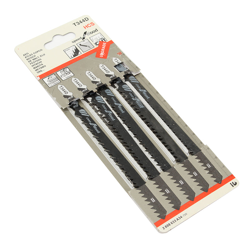 5pcs HCS T Shank Saw Blades Wood Plastics Plywood Cuttingtools for Jigsaw