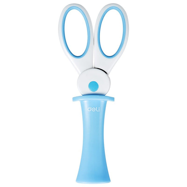 Deli 6065 Cute Kawaii Cartoon Rabbit Shape Scissors Paper Cutter Portable Students Scissors Safe Scissors DIY Hand Craft Cutting Tools with Protective Cover