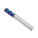 Drillpro 5/6/8mm R0.5 Nano Blue Coating Carbide End Mill HRC60 4 Flute CNC Milling Cutter