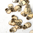Loskii JM01543 150PCS Blank Wood Halloween Party Owl Skull Bat Pumpkin Cat Spider Halloween Decorations