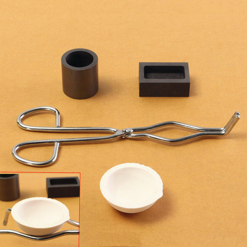 16OZ Gold Graphite Crucible Cup Tongs 1 Melting Bowl Ingot Mold Casting Tools