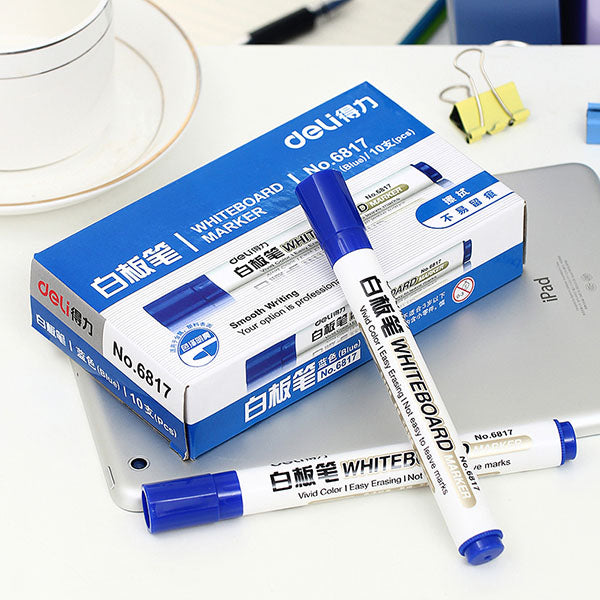 Deli 6817 Red, Blue and black Gel Pen For White Board In Office And School