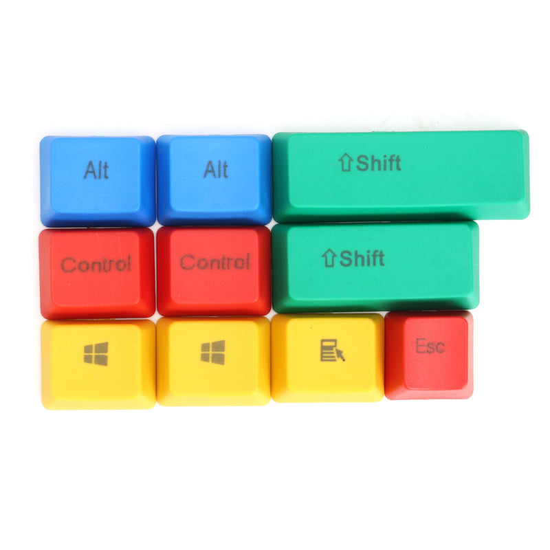 10Pcs RGBY ANSI PBT Thick Keycap Key Caps for Mechanical Gaming Keyboard