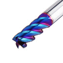 Drillpro HRC60 5/6/8mm 4 Flutes Milling Cutter Blue NACO Coated Tungsten Carbide Milling Cutter CNC Tool