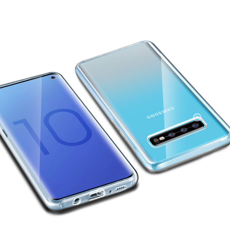Full Body Clear Touch Screen Protective Case+3D Tempered Glass Screen Protector For Samsung Galaxy S10