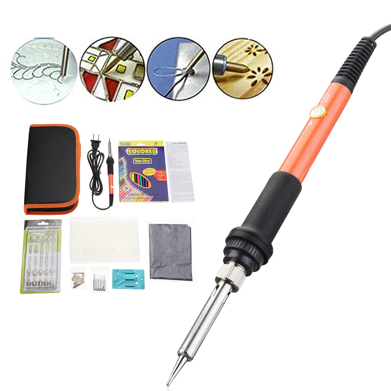 79Pcs 60W Electric Solder Iron Wood Burning Pen Soldering Iron Tool Carft Pyrography Kit DIY