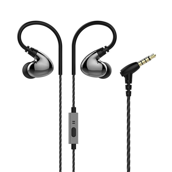Z4 3.5mm In-ear Wired Control Earphone HIFI Bass Sound Double Moving-coil IPX5 Waterproof With Mic