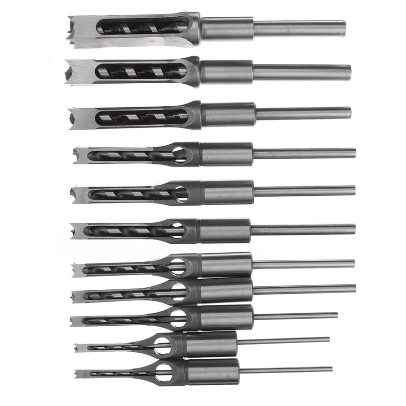 6-19mm Woodworking Drill Bit Square Hole Chisel Mortising Kit Tenon Wood Tool