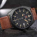 NAVIFORCE 9104 Genuine Leather Quartz Watch Casual Style Male Wristwatch