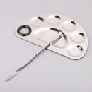 Stainless Steel Paint Palette Tray Mixing Rod Spatula Set For Watercolor Oil Painting Makeup