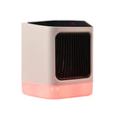 NFJ-001 800W Desktop Portable Colorful Night Light Heater Electric Warmer Remote Control Timing Household Small PTC Air Heater