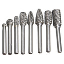 Drillpro 8pcs 1/4 Inch Shank Carbide Burr Set Rotary Cutter Files CNC Engraving Tool