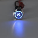 5 Pin 19mm LED Silver Steel Push Button Latching Power Switch Waterproof 12V
