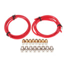 2*4mm 1M Black/Red/Yellow PTFE Tube with 8Pcs PC4-M10 + 8Pcs PC4-M6 Pneumatic Connector Kit for 3D Printer