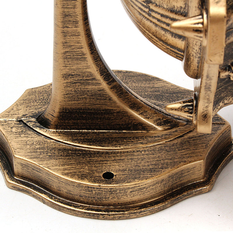 Outdoor Bronze Antique Exterior Wall Light Fixture Aluminum Glass Lantern Garden Lamp