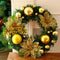 30cm Christmas Wreath Dense Pine Needles Merry Christmas Letters Rattan Door Wreath Decorations