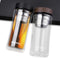 Large Capacity Glass Water Bottle Double Walled Travel Mug Portable Convenient Cup with Tea Infuser