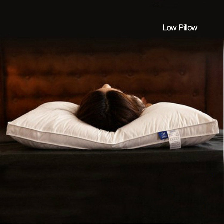 Honana PT-303 100% Feather Velvet Cotton Filled Bedding Soft Pillow White Healthy Nursing Neck Hotel Pillow