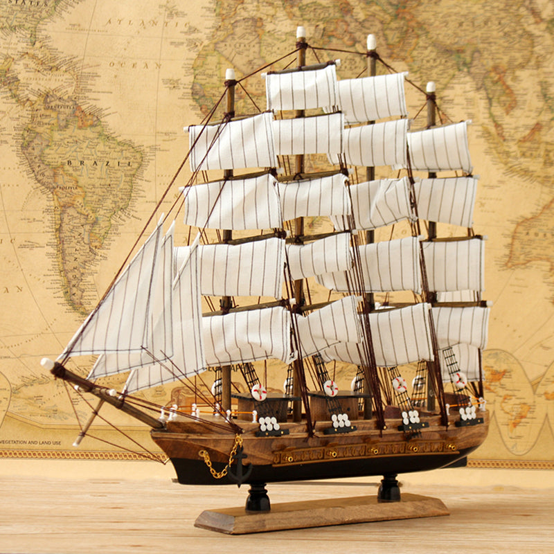 50cm Handmade Wooden Sailing Boats Model Assembly Nautical Ship Schooner Boat Decorations Gift