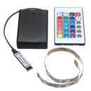 30/50/100/150/200CM 5050 RGB LED Flexible Strip Light + Remote Battery Powered Party Home Decor DC5V