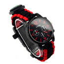 IPRee 7 In 1 EDC Survival Compasss Bracelet Watch 3ATM Waterproof Emergency Paracord Wristband