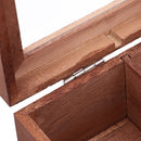 Tea Bag Stores Wooden Tea Box 3 Compartments Hinged Glass Lid Tea Organizer Jewelery Box Storage