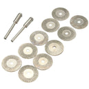 10pcs 20mm Emery Diamond Coated Double Side Cutting Disc with 2 Joint Lever