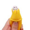 Novelty Squeeze Pop Out Silicone Banana Doll Stress Relief Toy Keychain Funny Gift