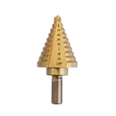 Drillpro 5Pcs Titanium Plating 1/8-1-3/8 Inch Step Drill Bit Set Hole Puncher for Metal Wood Steel