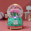 Creative Crystal Flamingo Musical Snow Globe Music Box Valentine's Birthday Gift