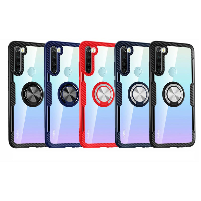For Xiaomi Redmi Note 8 Case Bakeey 360 Adjustable Ring Holder Anti-slip Shockproof Transparent TPU Protective Case