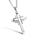 Trendy Silver Gold Men Cross Necklace Stainless Steel Charm Necklaces