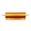 10pcs RX24 100W 50R 50RJ Metal Aluminum Case High Power Resistor Golden Metal Shell Case Heatsink Resistance Resistor