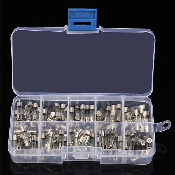 Excellway FT01 100Pcs 5x20mm Quick Blow Glass Tube Fuse Assorted Kits 0.25 - 6A
