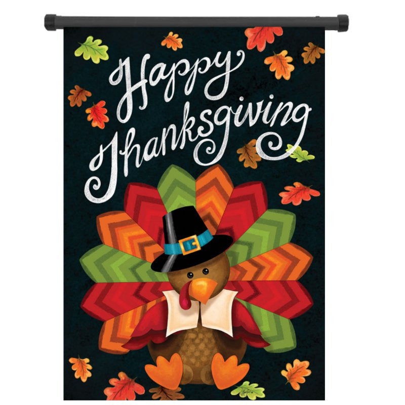 30x45cm Thanksgiving Polyester Turkey Welcome Flag Garden Holiday Decoration