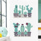 Miico FX82028 Cartoon Wall Sticker Cactus Printing Sticker Glass Door Wall Decoration Stickers DIY Sticker