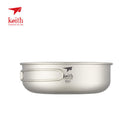 Keith Ti5323 300ml Ultralight 53.5g Folding Titanium Bowl Outdoor Camping Lunch Handle Tableware
