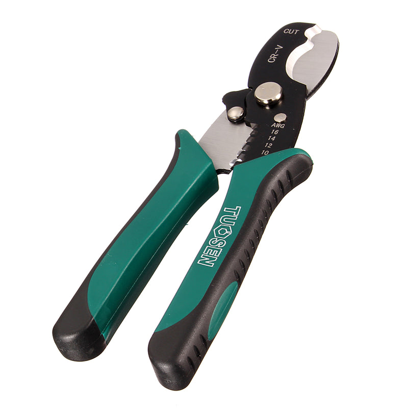 TUOSEN 8inch Wire Stripper Cable Cutting Scissor Stripping Pliers Cutter 1.6-4.0mm Hand Tools