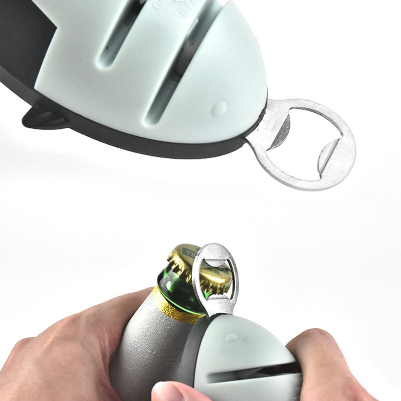 4 in 1 Kitchen Knife Sharpener Handheld Cutting Grinding Cutlery Holder Corkscrew Tool