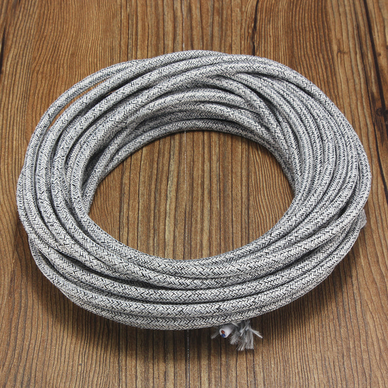10M 2 Cord Color Vintage Twist Braided Fabric Light Cable Electric Wire
