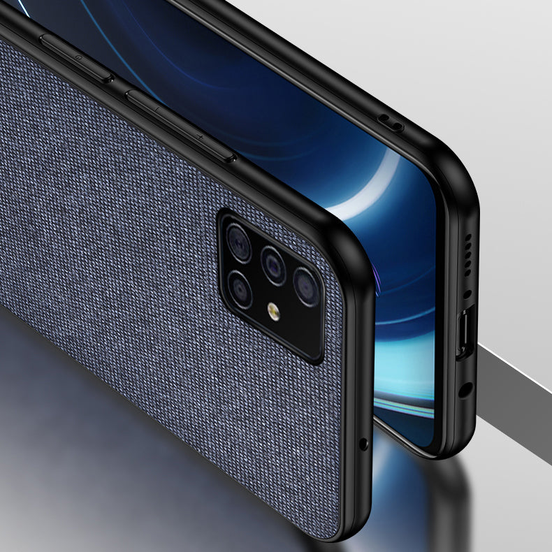 Bakeey Anti-fingerprint Cotton Cloth PU Leather Protective Case for Samsung Galaxy A51 2019