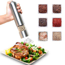 MIUK Electric Salt and Pepper Grinder Pepper Shaker Mill Kitchen Adjustable Stainless Steel Battery