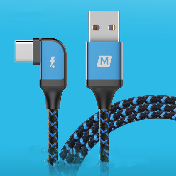 MOMAX 90 Degree 3A QC3.0 TPE Nylon 1.2M Type-C Data Cable for Samsung S10+ Xiaomi Mi8 9T Redmi Note8 HUAWEI P30Pro