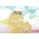 3x5FT Vinyl Unicorn Cartoon Scenic Baby Children Photography Backdrop Background Studio Prop