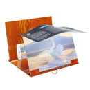 Upgraded Version Universal 12 inches Wooden Foldable Screen Magnifier Image Enlarge Desktop Holder With Ring Holder + Shading for Mobile Phone